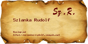 Szlanka Rudolf névjegykártya